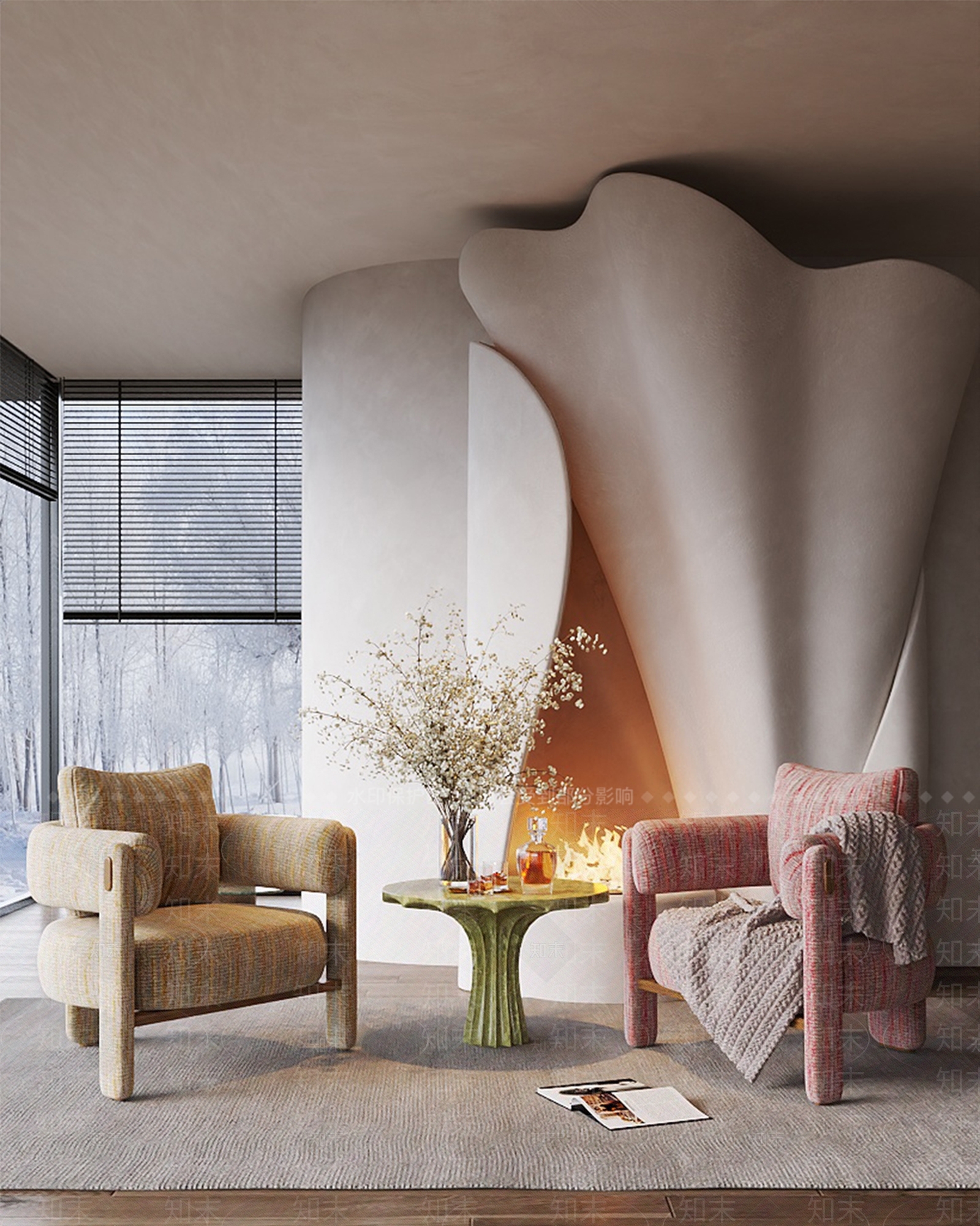 现代法式休闲椅3D模型下载【ID:1204101098】