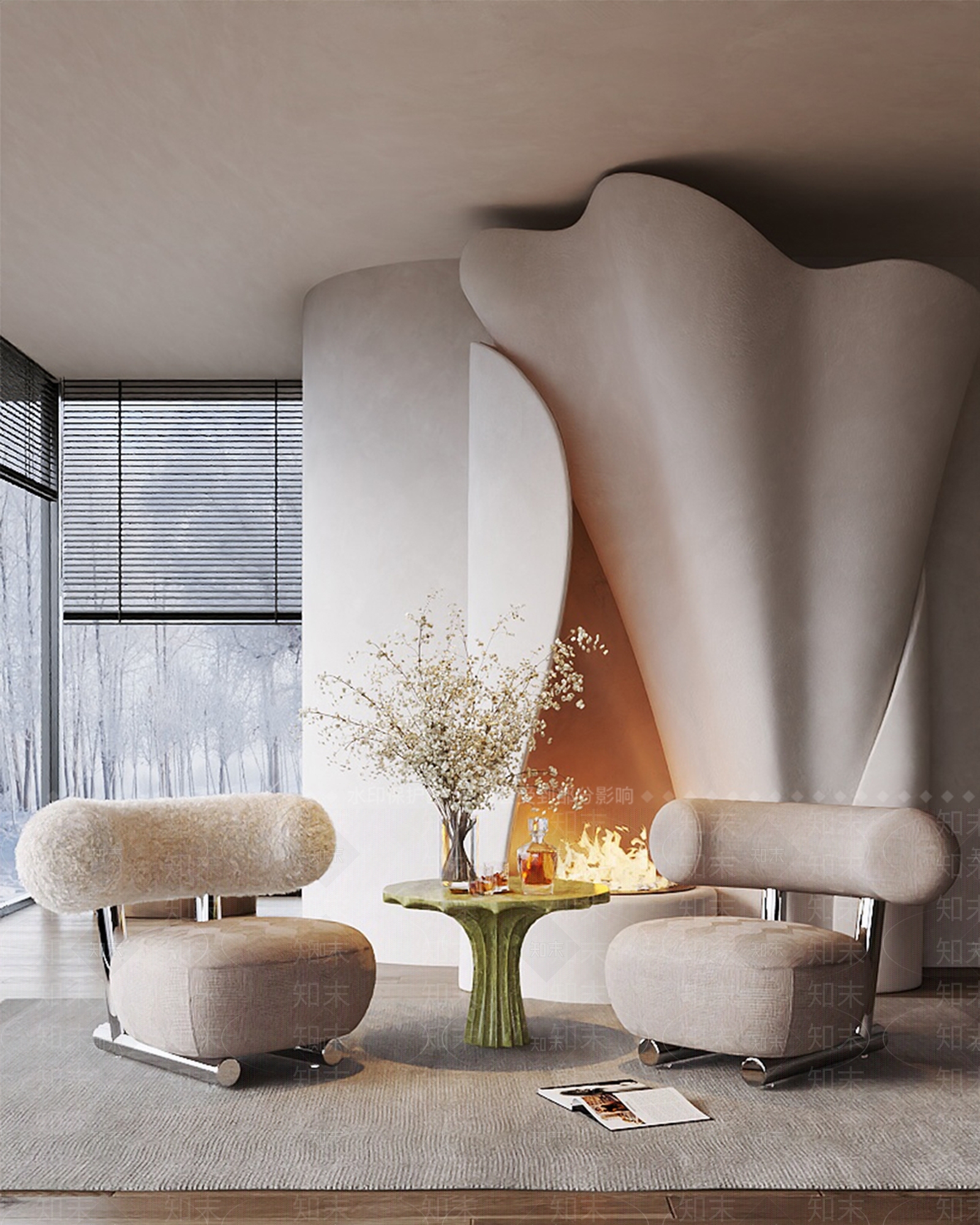 现代法式休闲椅3D模型下载【ID:1204101573】