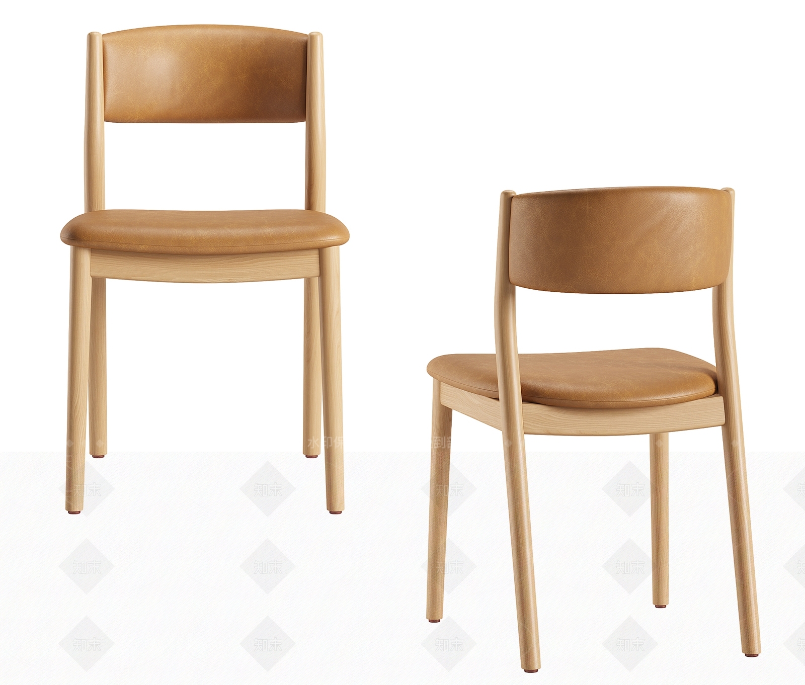 简约侘寂餐椅3D模型下载【ID:1204103390】