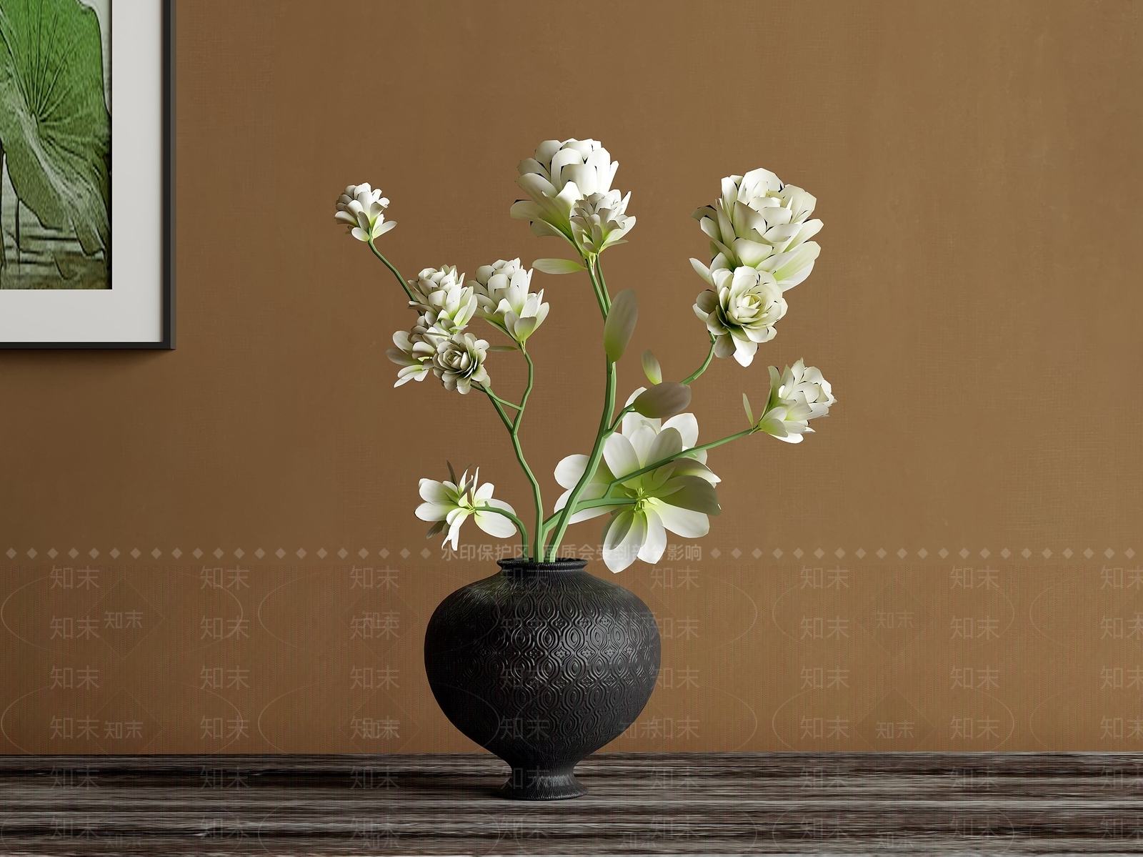 新中式花艺3D模型下载【ID:1204103473】