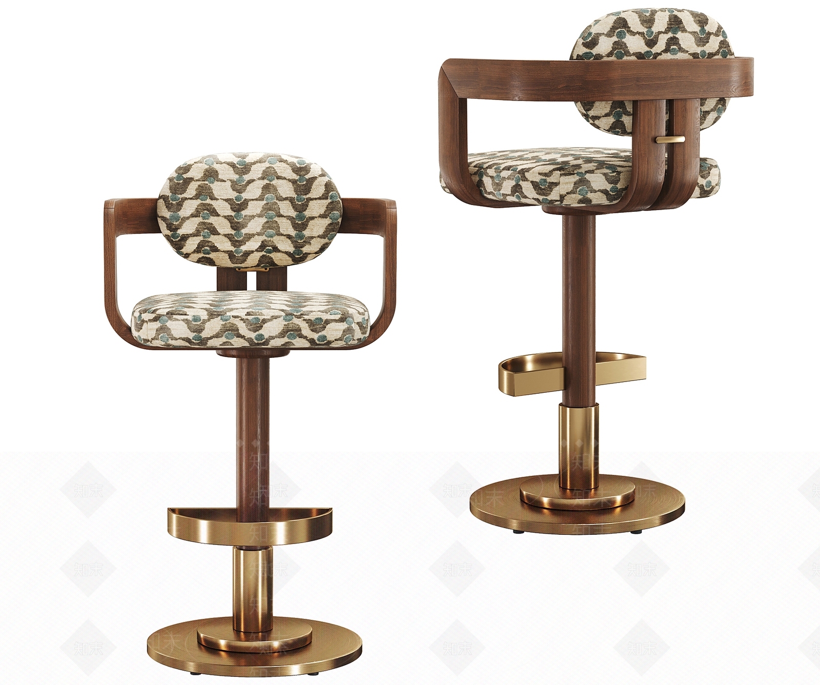 意式轻奢吧椅3D模型下载【ID:1204103555】