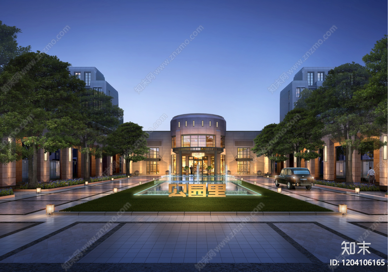 现代新中式小区建筑下载【ID:1204106165】