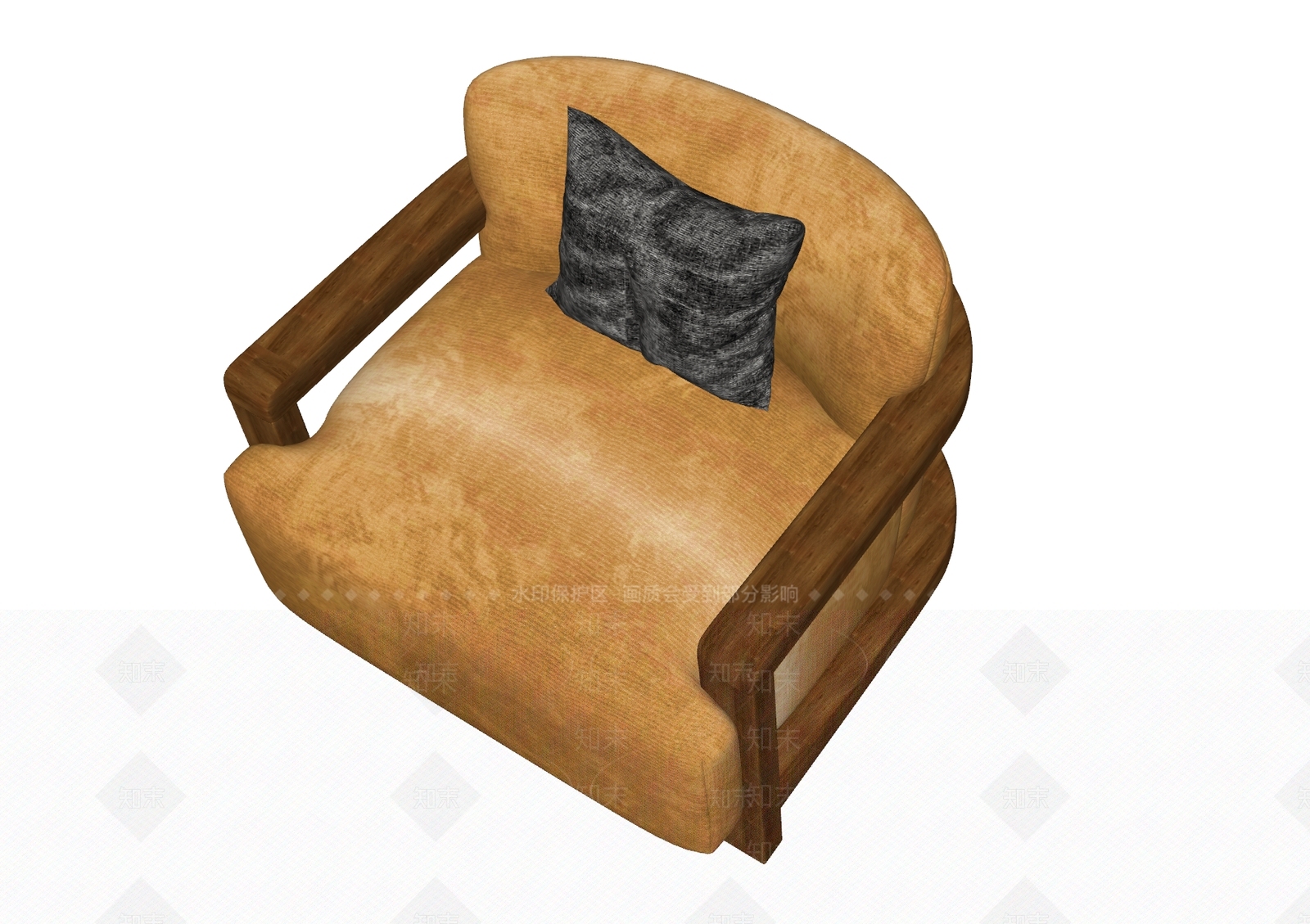 中古侘寂单人沙发SU模型下载【ID:1204108973】