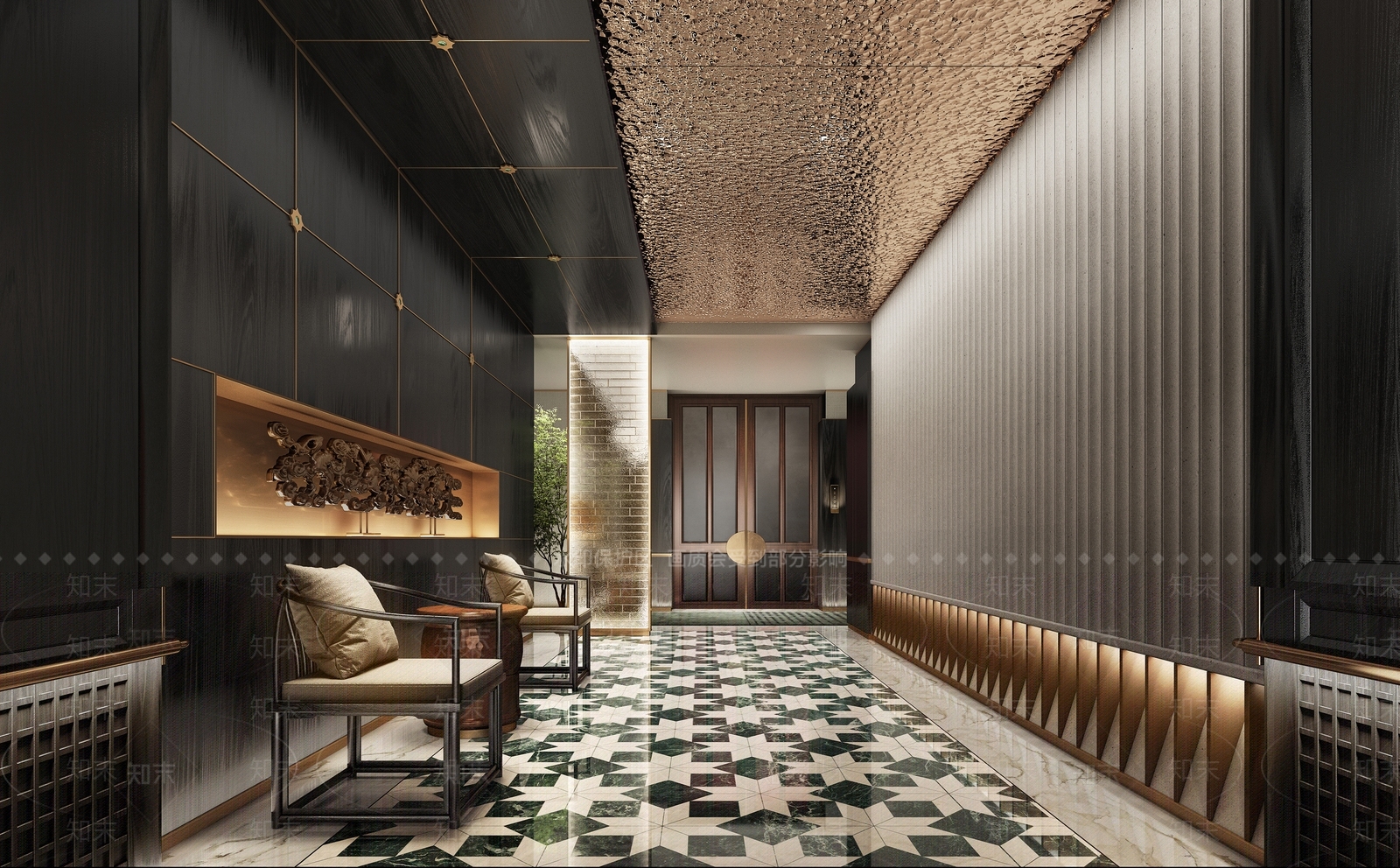 现代轻奢酒店3D模型下载【ID:1204119434】