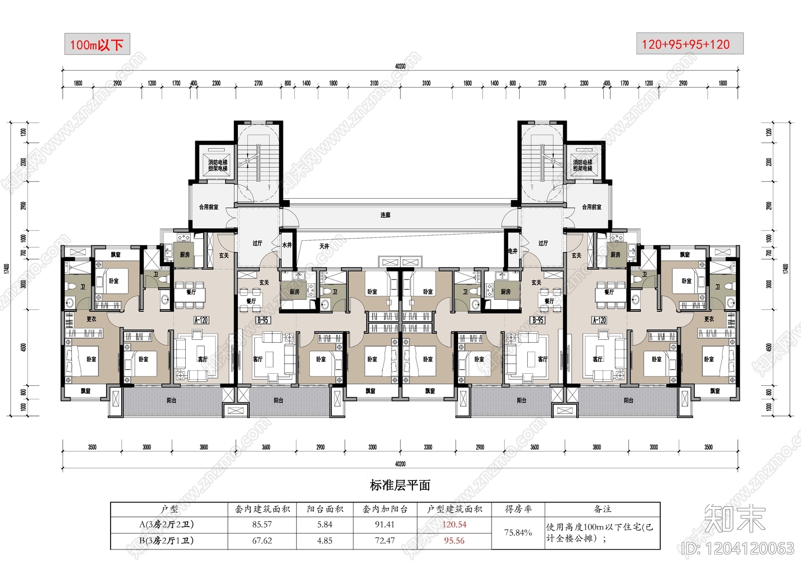 三居施工图下载【ID:1204120063】
