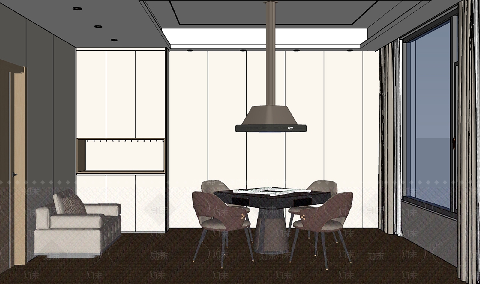 现代其他娱乐室SU模型下载【ID:1204120143】