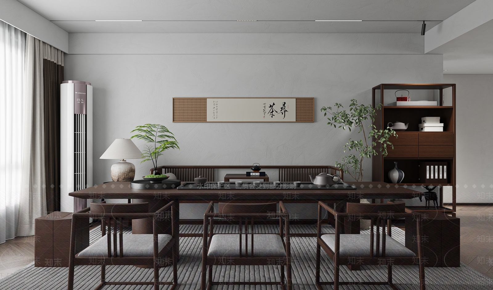 现代新中式客餐厅3D模型下载【ID:1204121558】