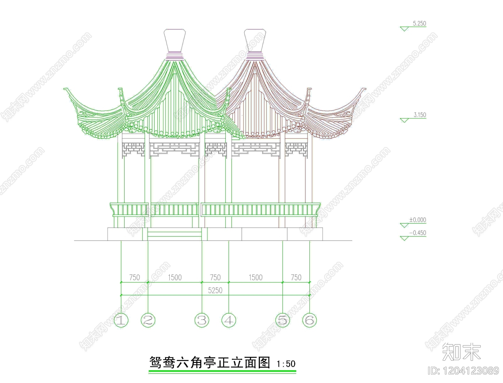 仿古建筑cad施工图下载【ID:1204123089】
