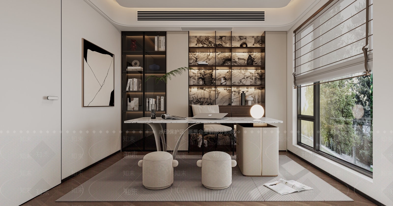 现代书房3D模型下载【ID:1204123007】