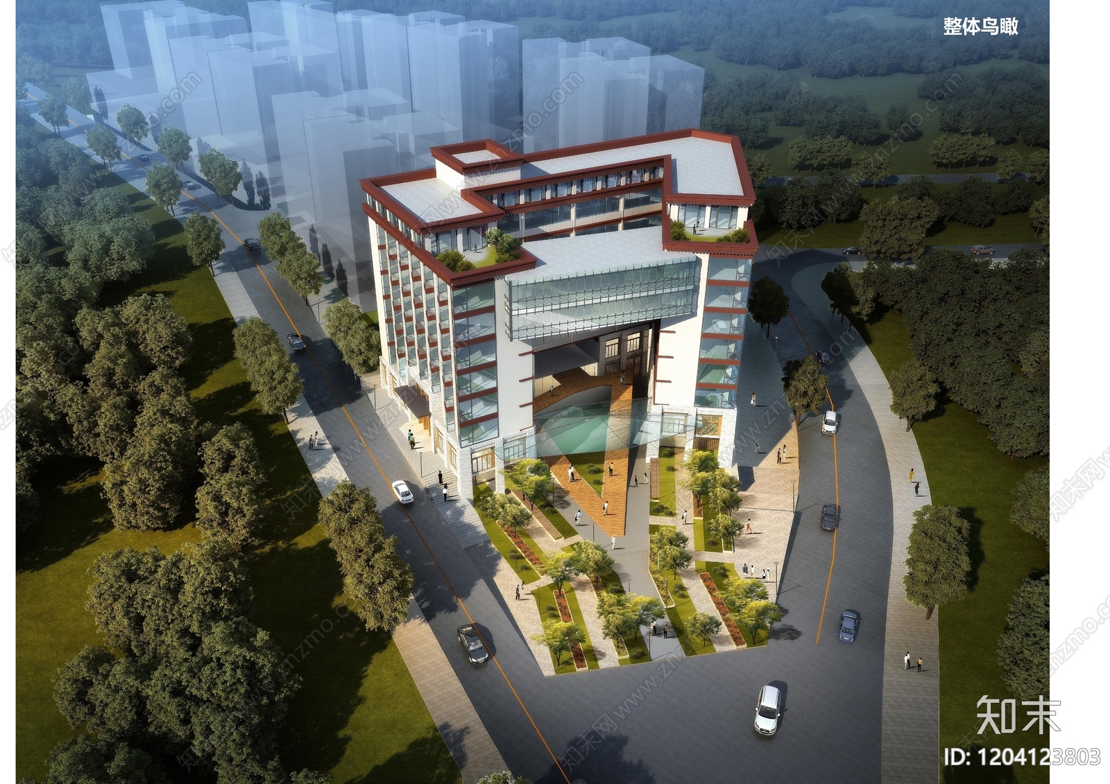 现代简约酒店建筑下载【ID:1204123803】