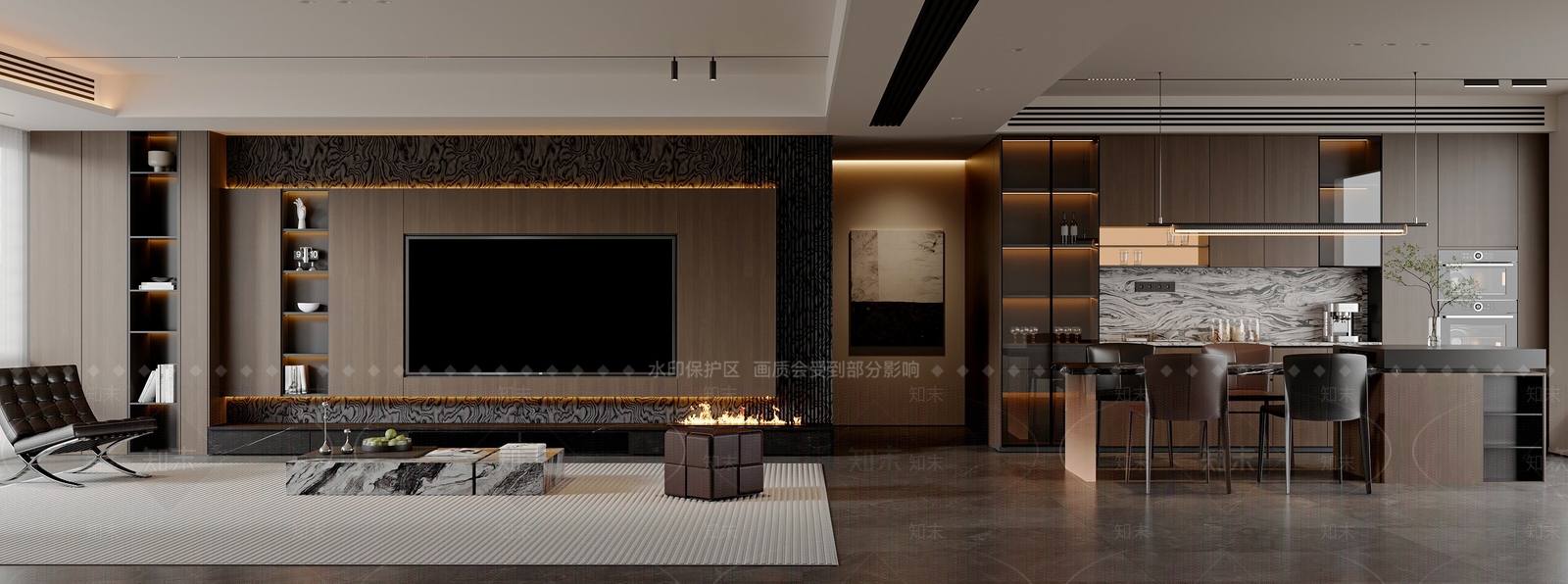 现代意式客餐厅3D模型下载【ID:1204126518】