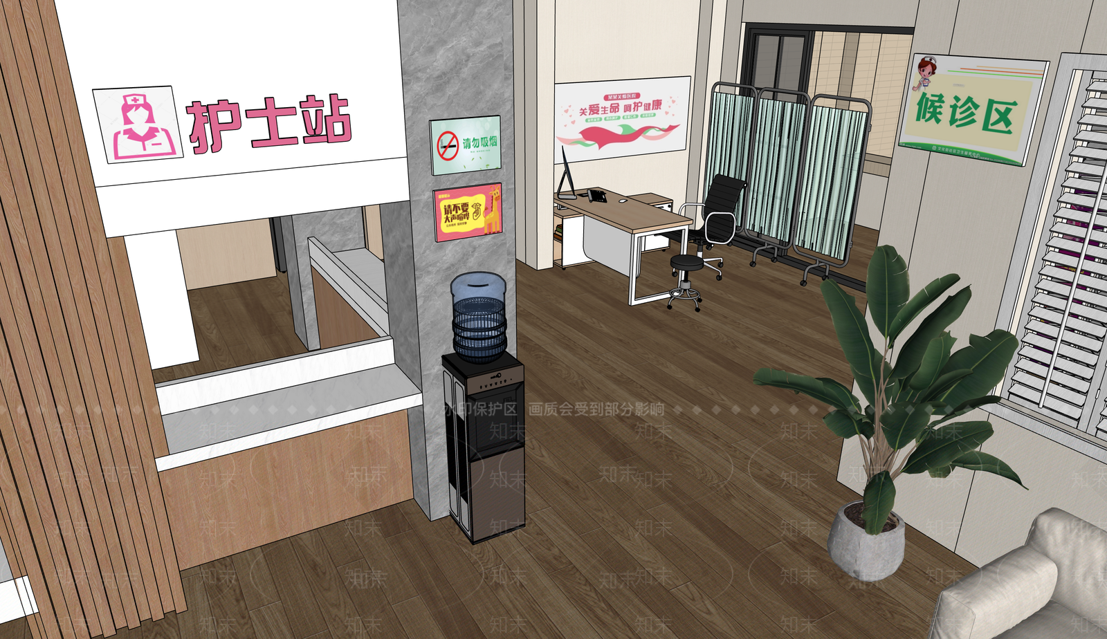 现代简约医院SU模型下载【ID:1204127852】