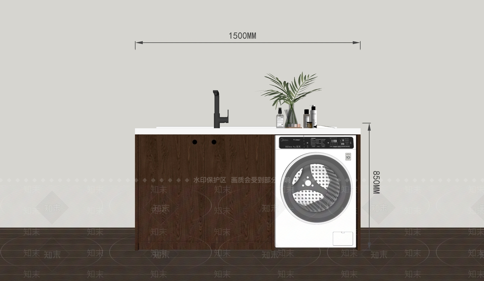 中古洗衣机柜SU模型下载【ID:1204134639】