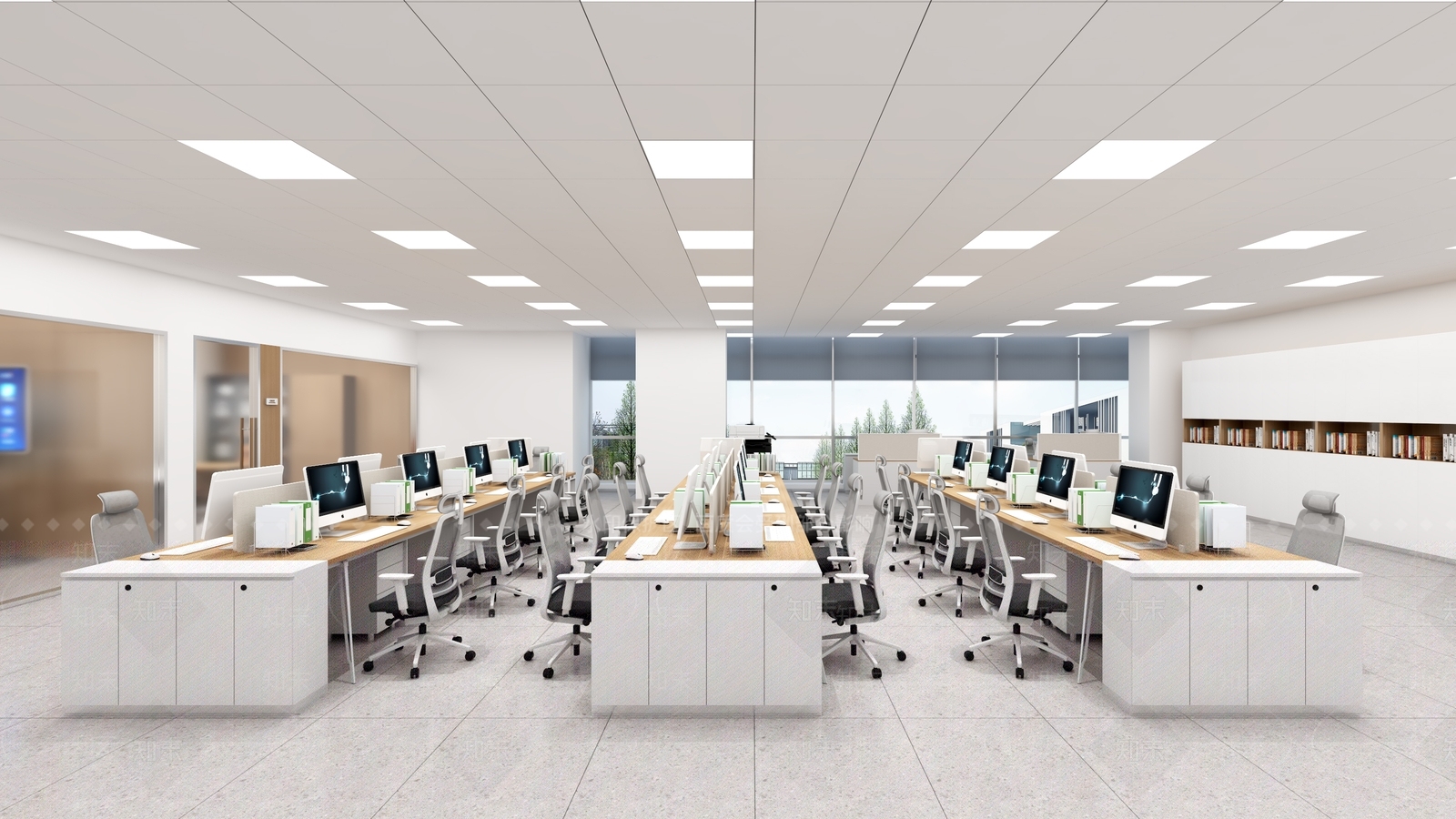 现代办公大厅3D模型下载【ID:1204138495】