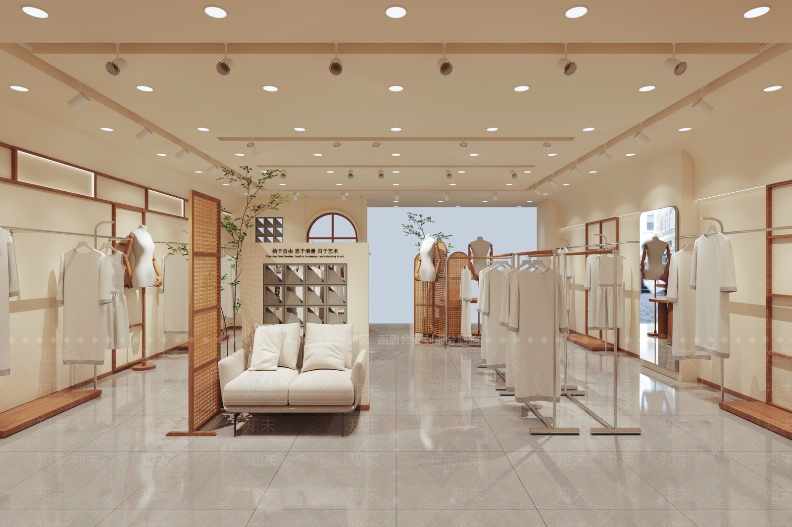 中古极简服装店3D模型下载【ID:1204143412】