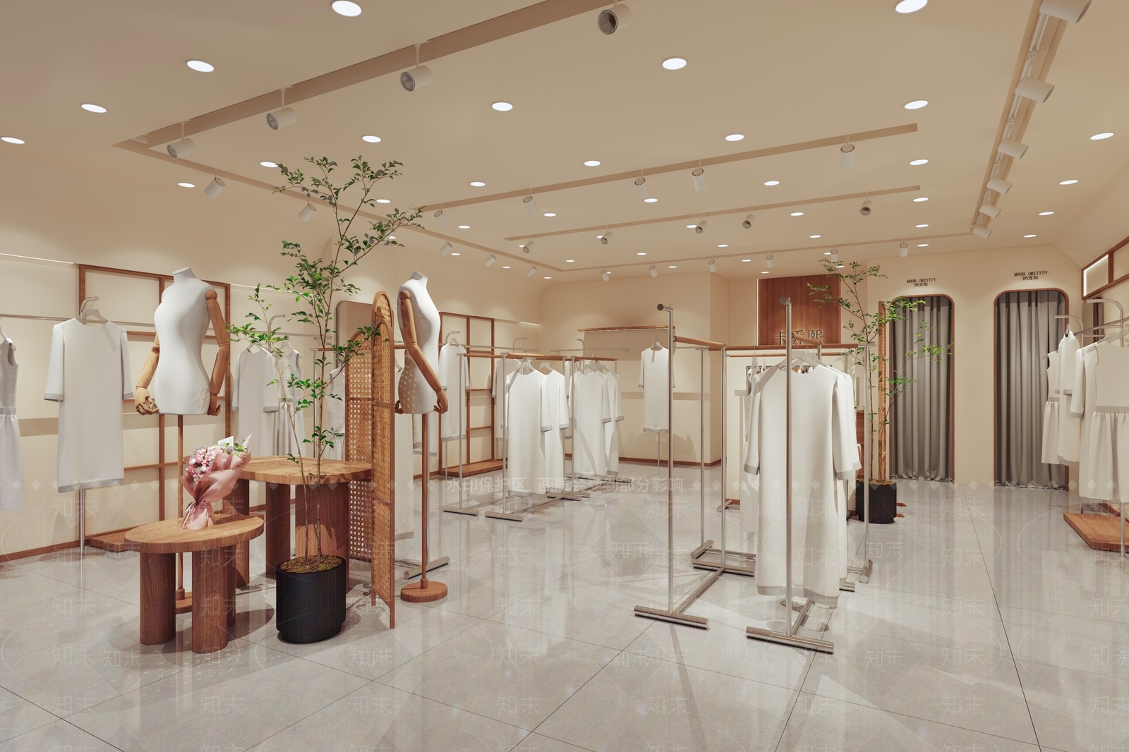 中古极简服装店3D模型下载【ID:1204143412】