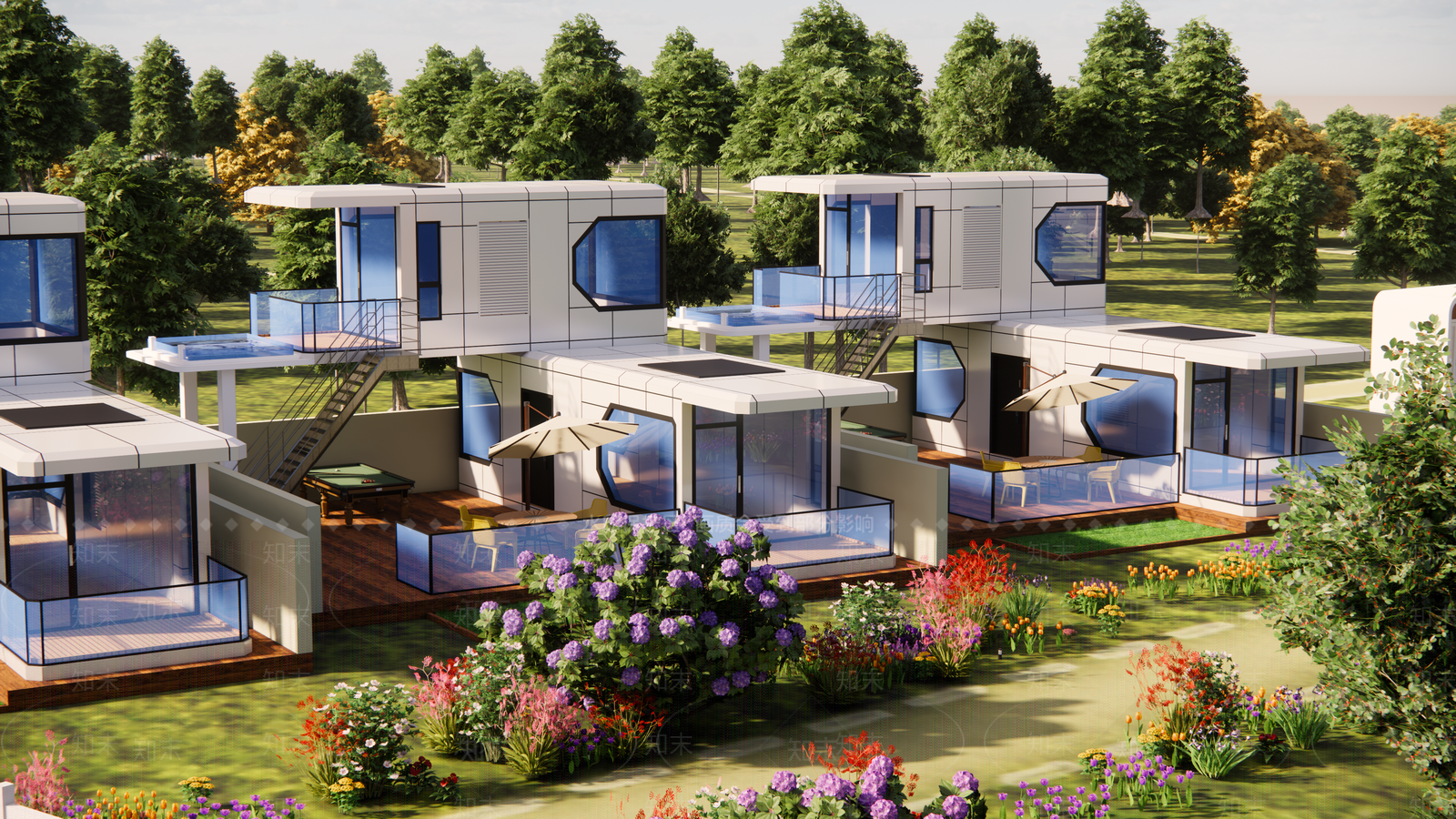 现代房车营地SU模型下载【ID:1204144493】