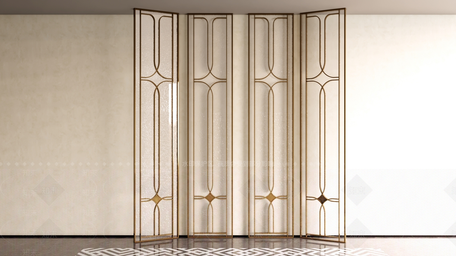 中式隔断SU模型下载【ID:1204146488】