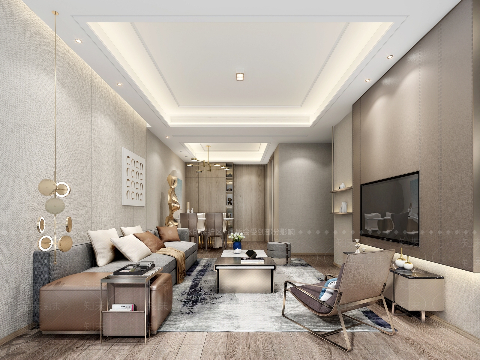 现代客餐厅3D模型下载【ID:1204146545】
