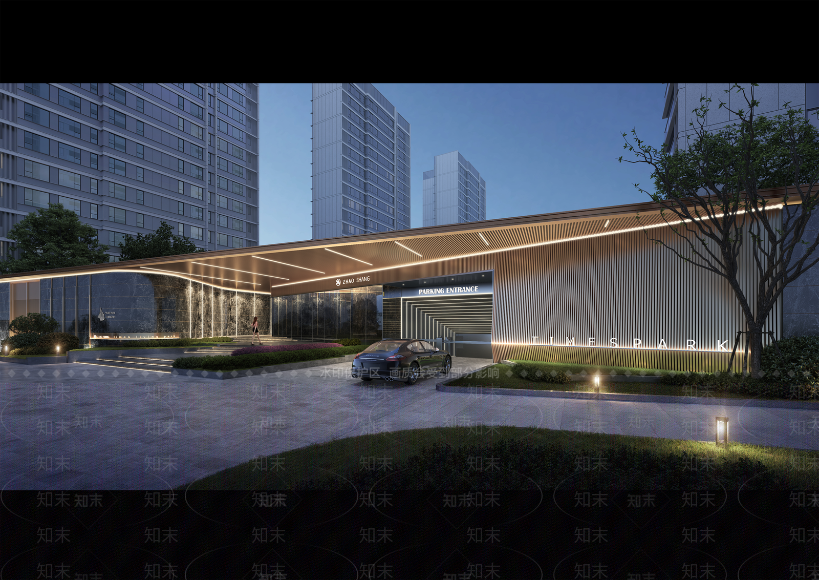 现代小区建筑SU模型下载【ID:1204148677】