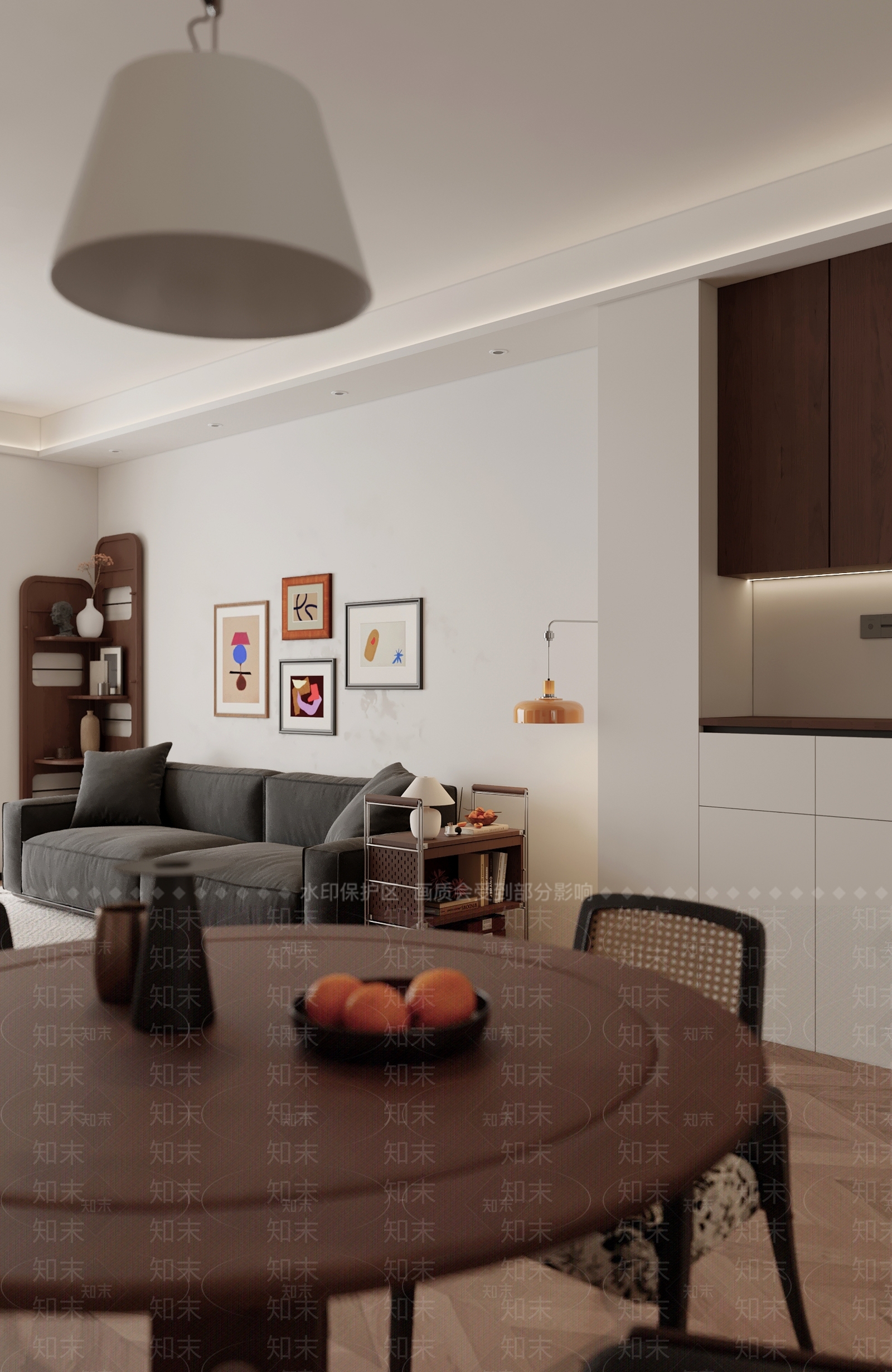 现代中古家居客厅3D模型下载【ID:1204150255】