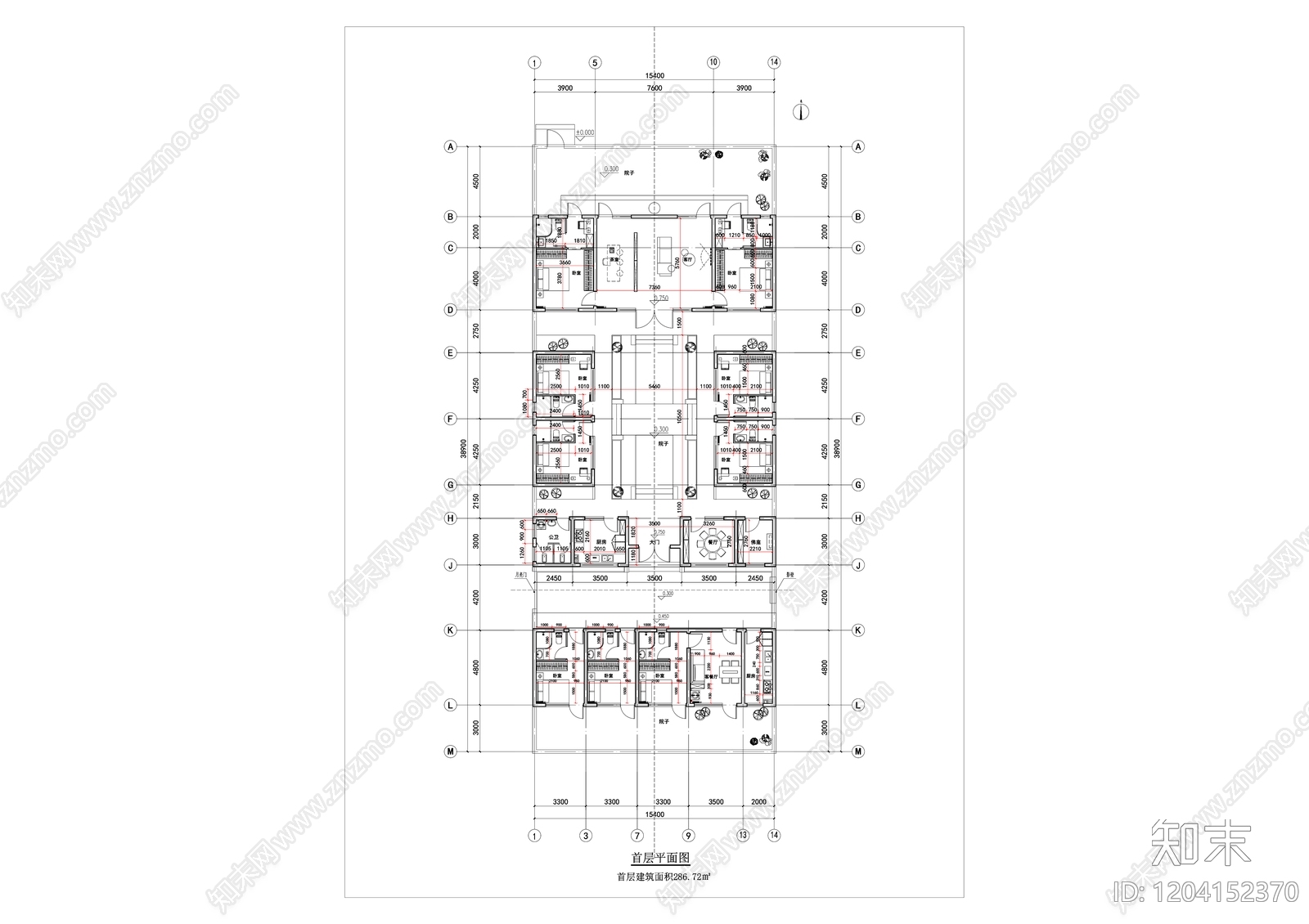 新中式四合院施工图下载【ID:1204152370】