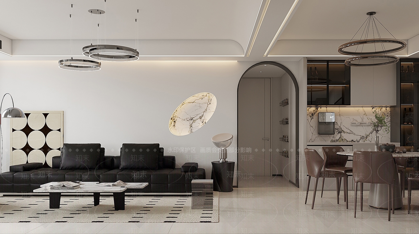 现代轻奢客餐厅3D模型下载【ID:1204221140】