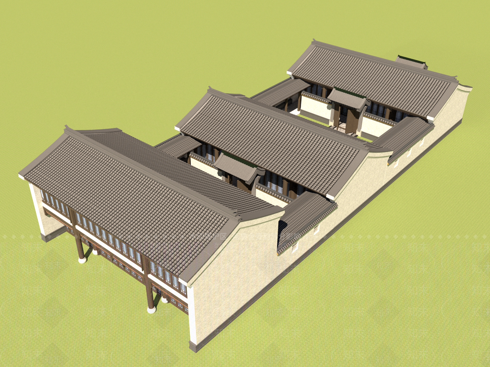 中式乡村民房SU模型下载【ID:1204156544】