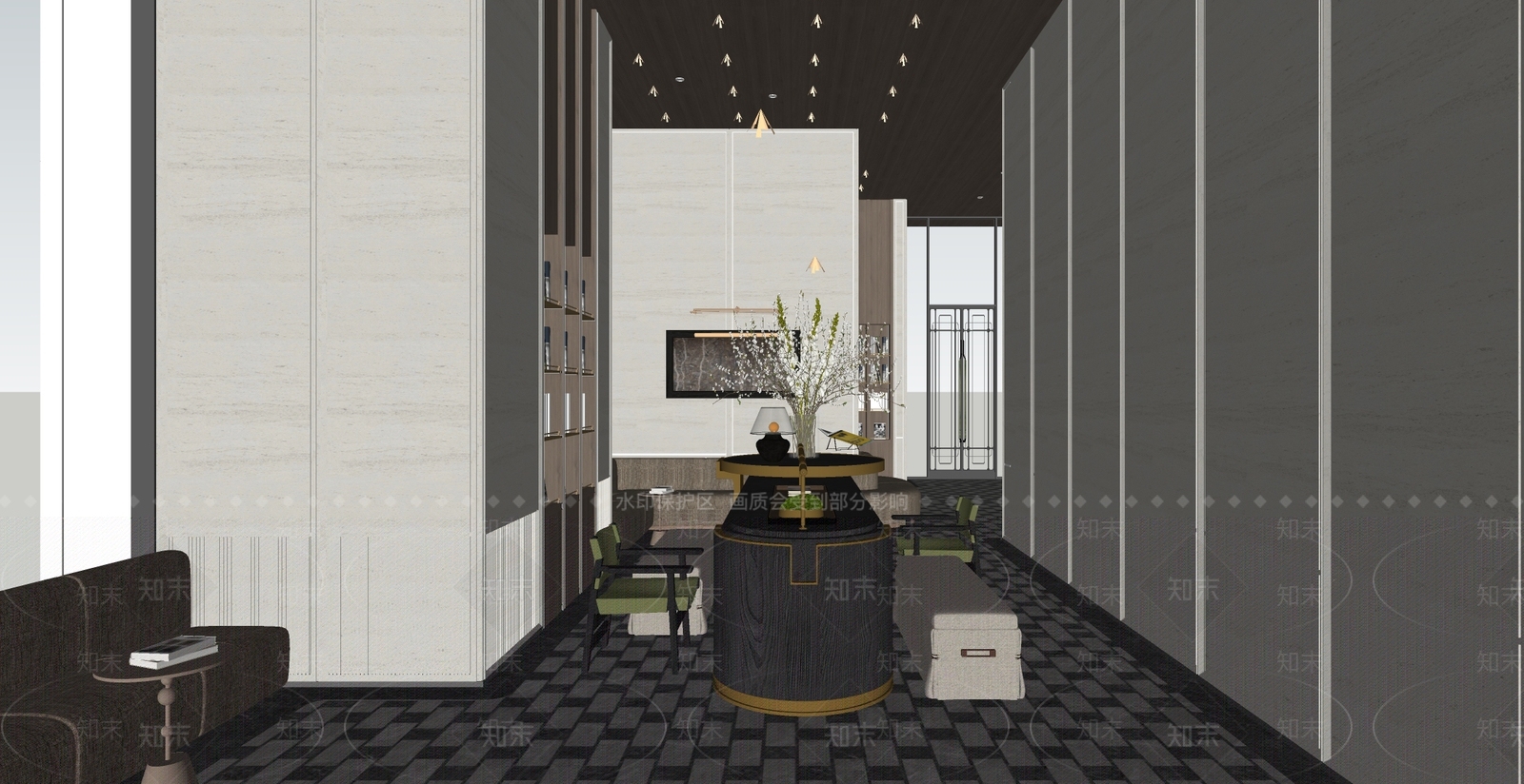 复古现代书店SU模型下载【ID:1204159146】