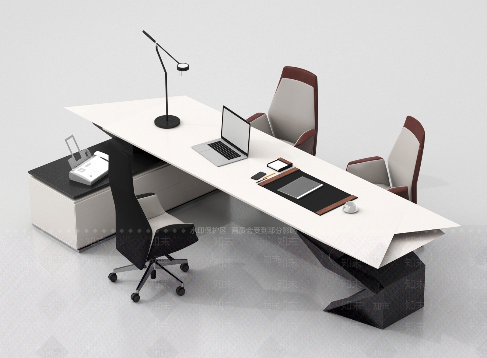 现代办公桌椅3D模型下载【ID:1204163215】