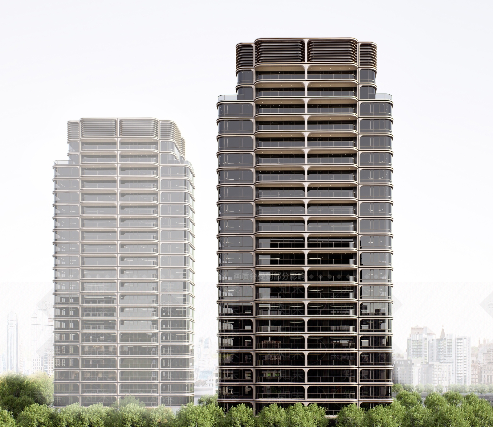 现代轻奢高层住宅SU模型下载【ID:1204163962】