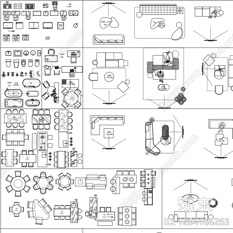 现代奶油家装图库施工图下载【ID:1204166263】