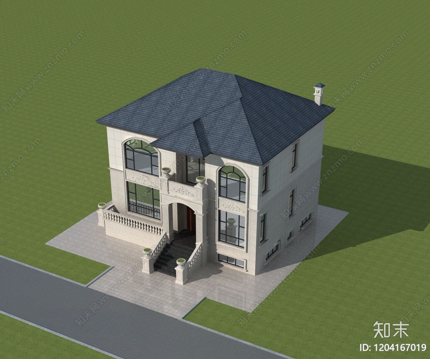 欧式简欧别墅建筑施工图下载【ID:1204167019】