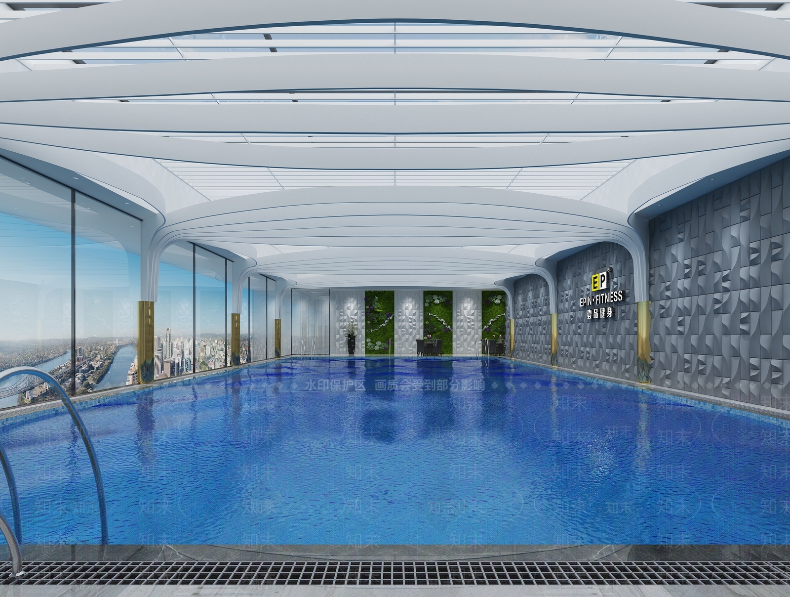 现代游泳馆3D模型下载【ID:1204171508】