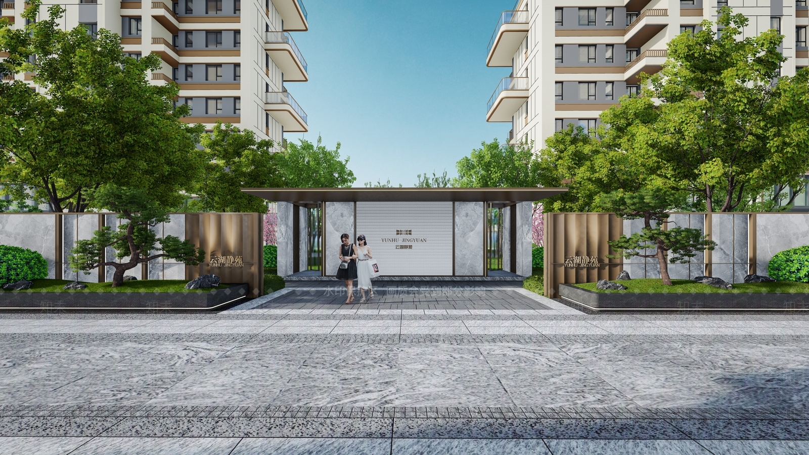 现代新中式廊架SU模型下载【ID:1204173741】