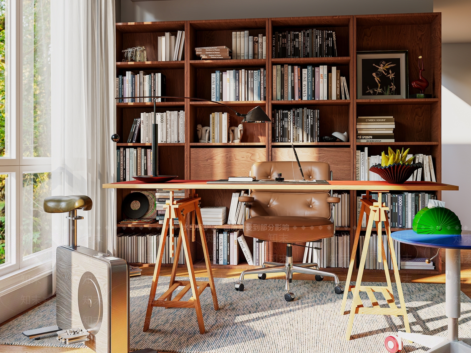现代北欧书房3D模型下载【ID:1204180899】