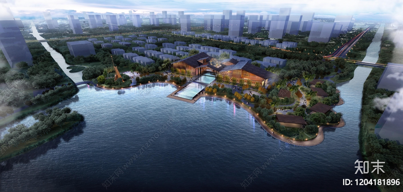 新中式售楼处建筑下载【ID:1204181896】