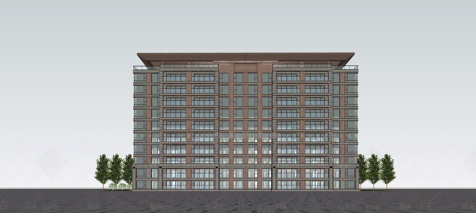 新中式中式多层住宅SU模型下载【ID:1204186970】