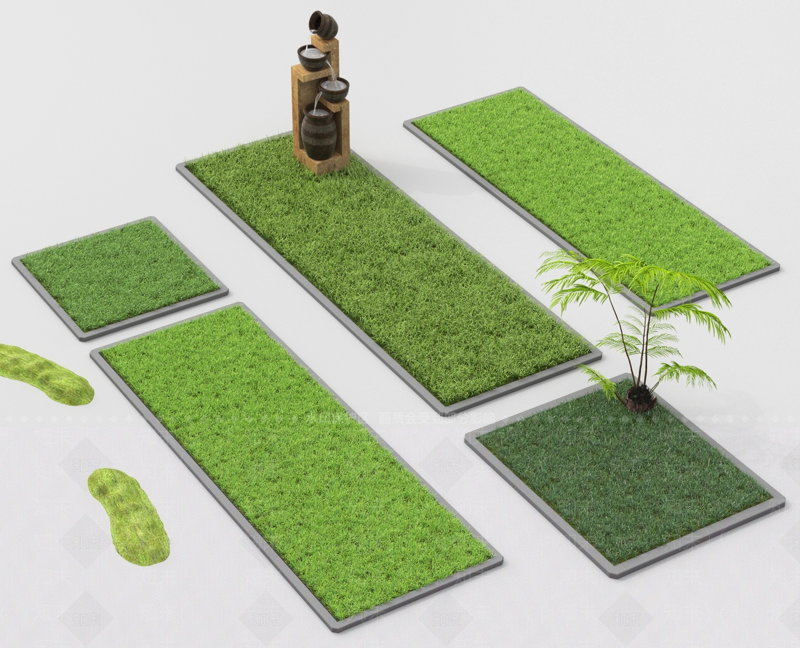 现代草坪SU模型下载【ID:1204188061】