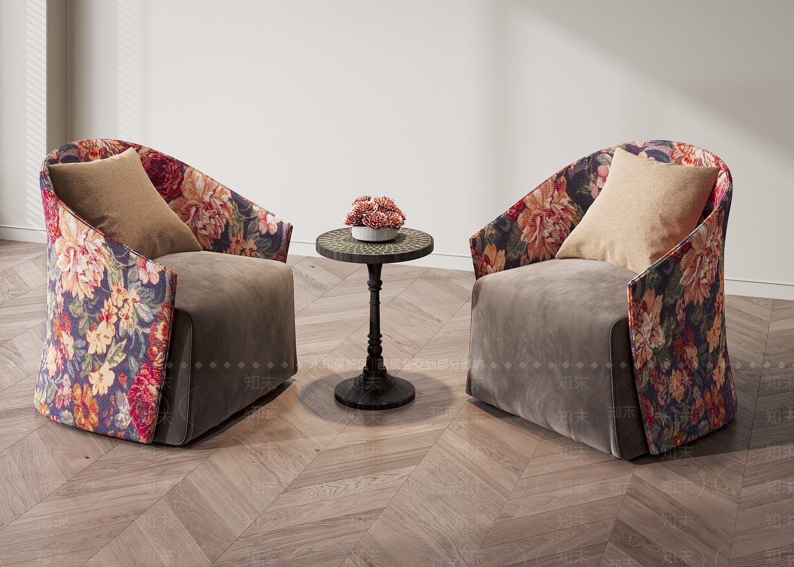 现代单人沙发3D模型下载【ID:1204190565】