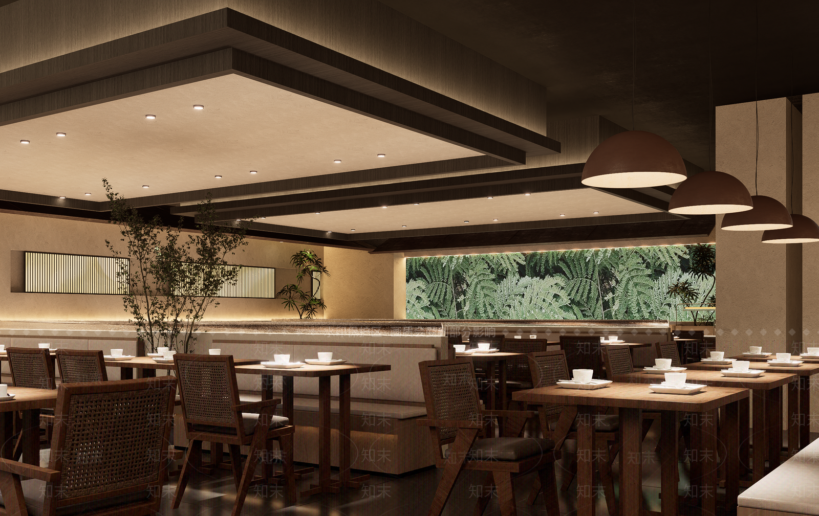 新中式侘寂茶餐厅SU模型下载【ID:1204196159】