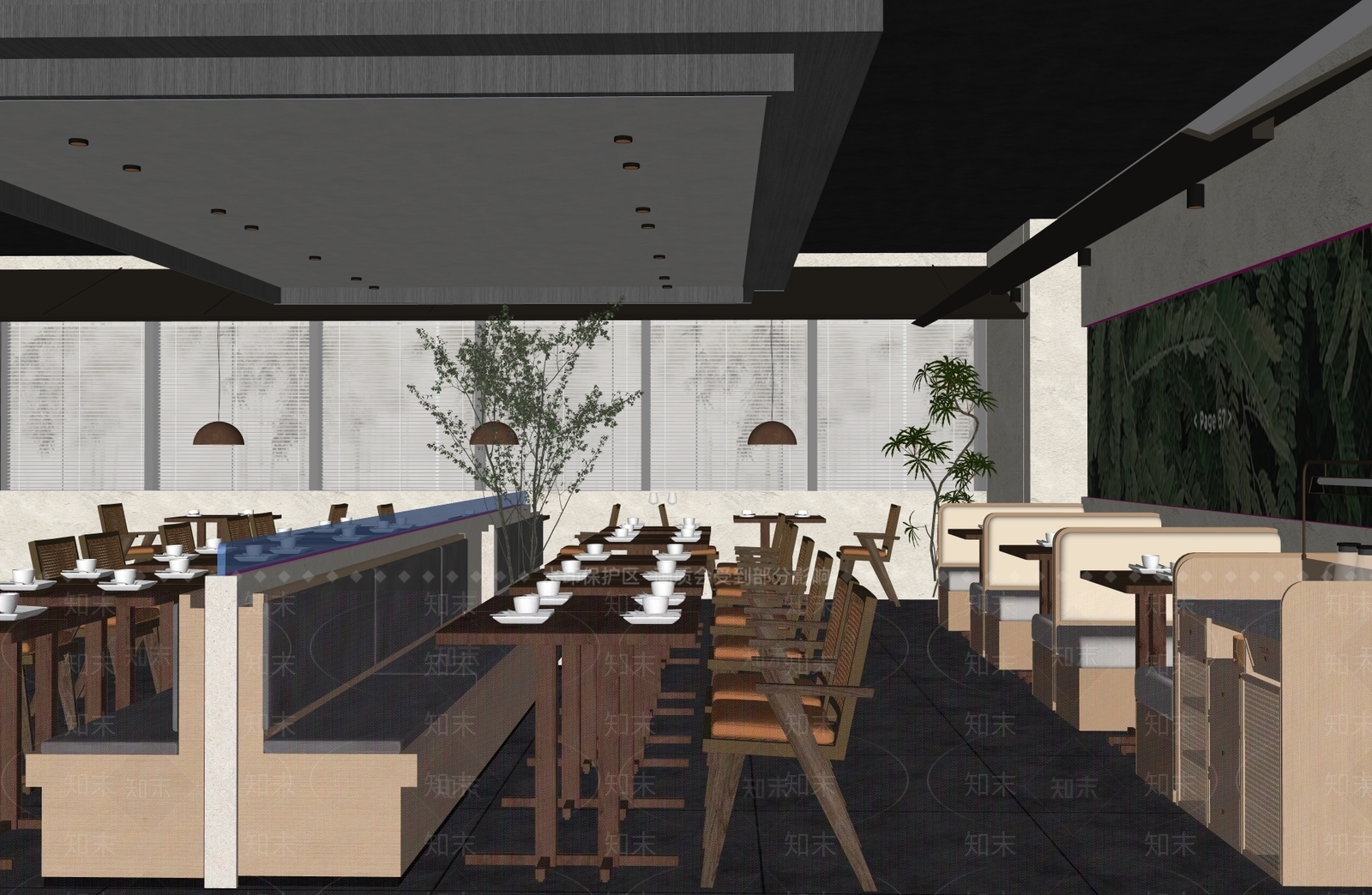 新中式侘寂中餐厅SU模型下载【ID:1204197329】