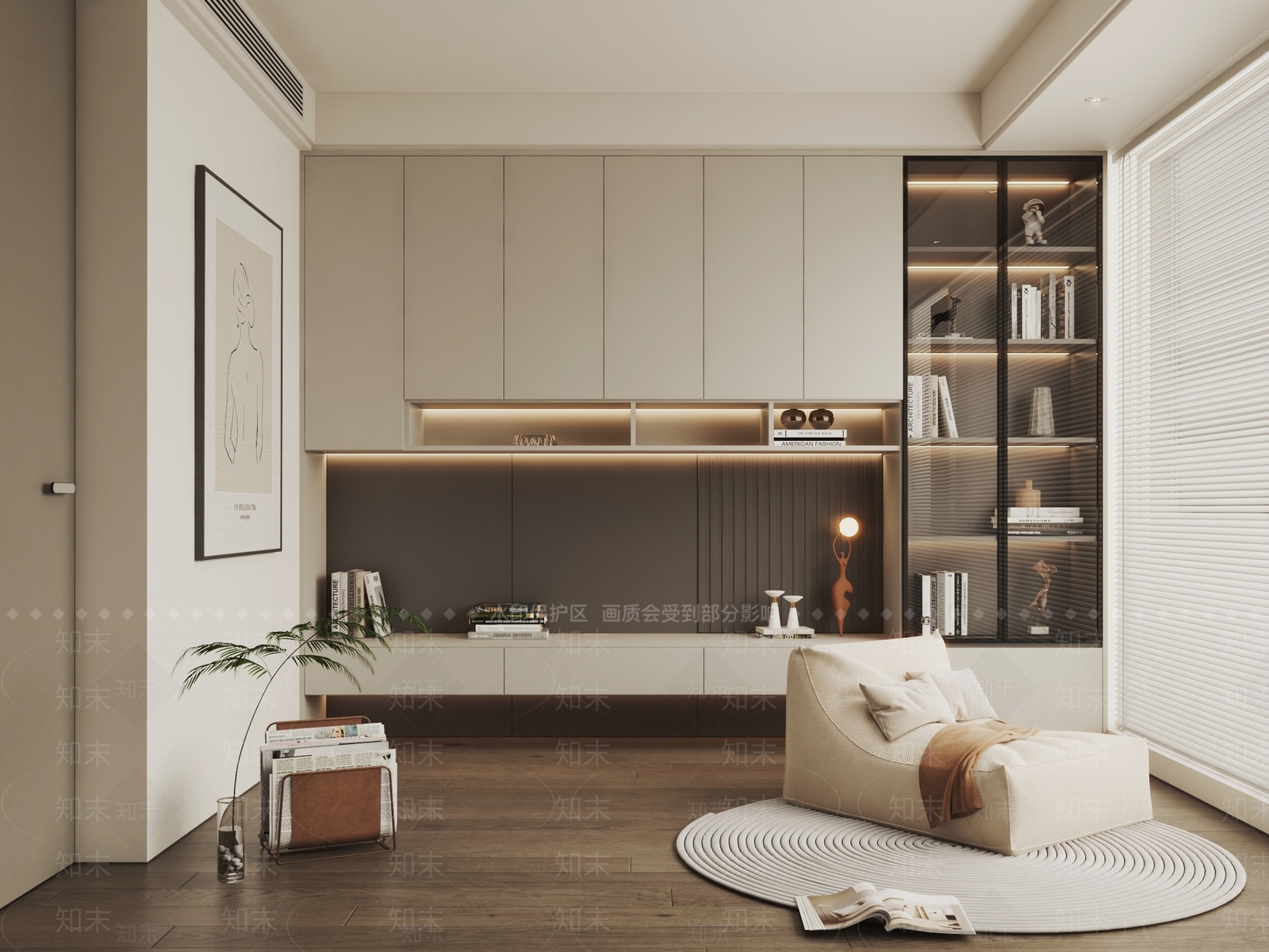 现代奶油电视柜3D模型下载【ID:1204198398】