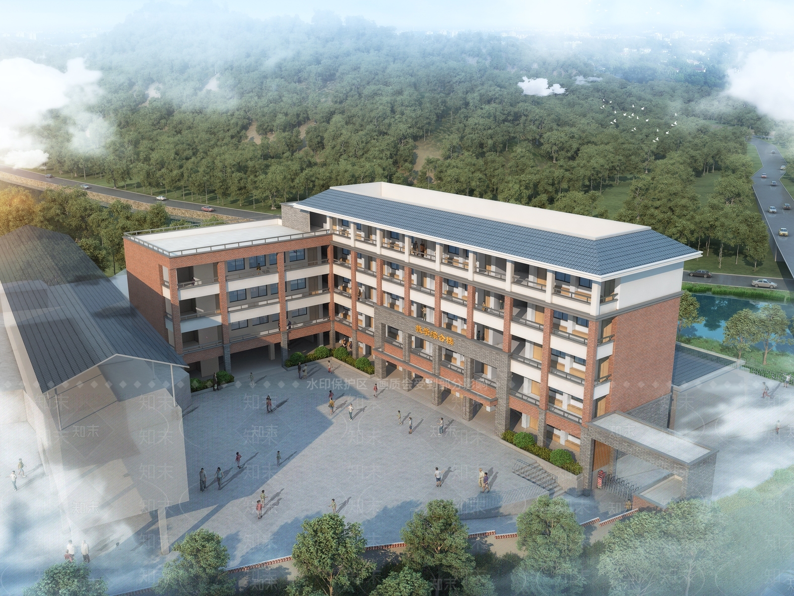 现代学校建筑SU模型下载【ID:1204199698】