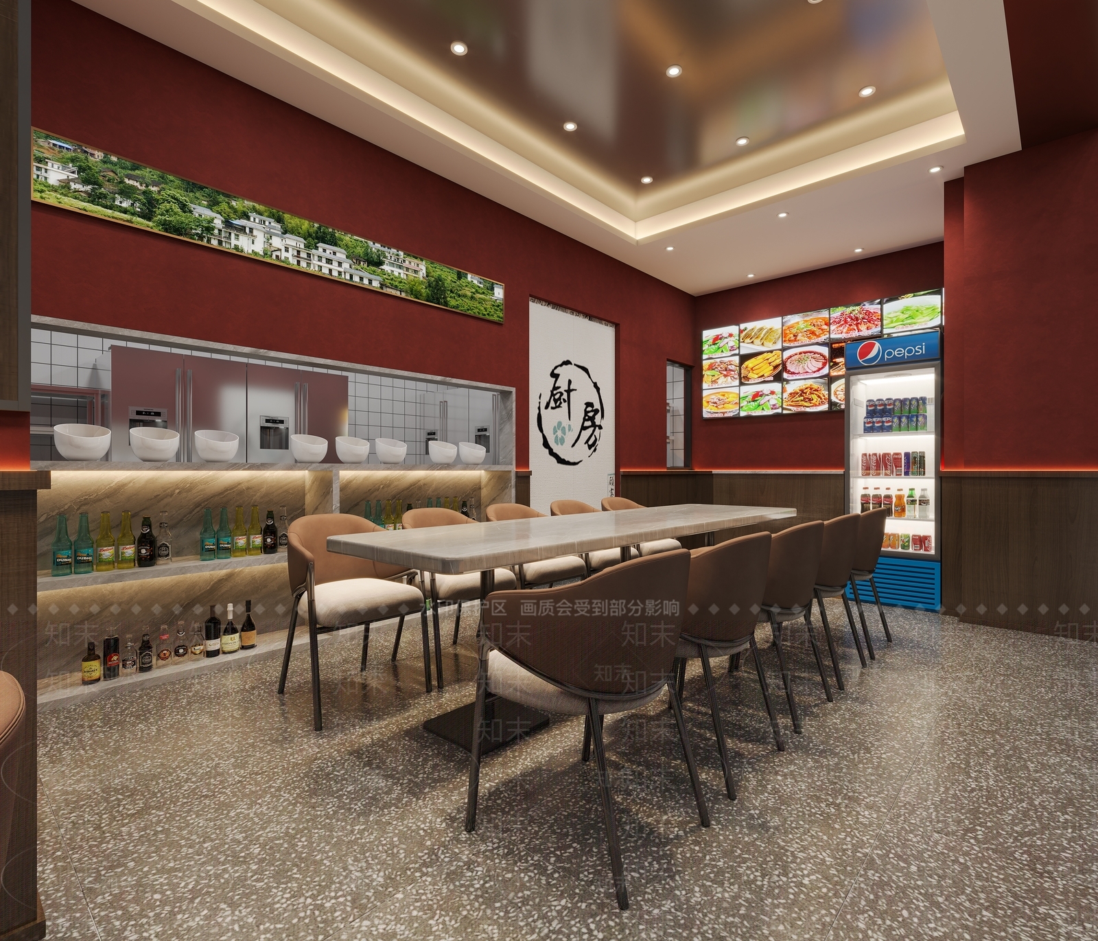 现代新中式其他餐饮空间3D模型下载【ID:1204204418】