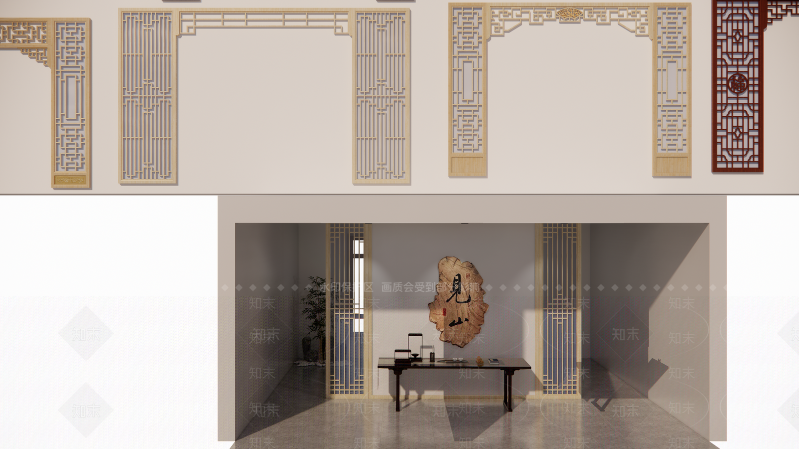 新中式原木其他景观小建筑SU模型下载【ID:1204202187】