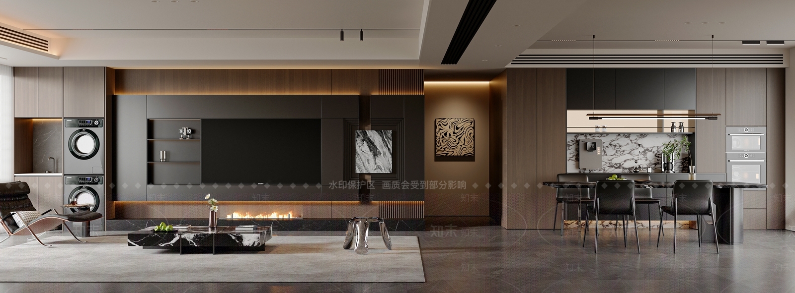 厨房操作岛台开放式厨房3D模型下载【ID:1227553759】