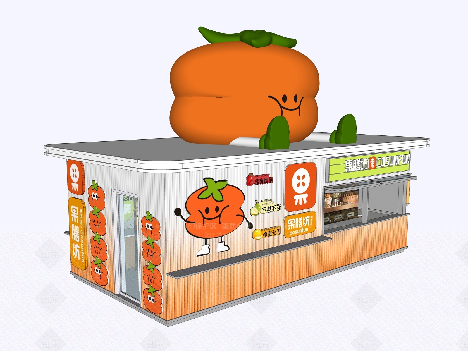 现代简约水果店SU模型下载【ID:1204204355】