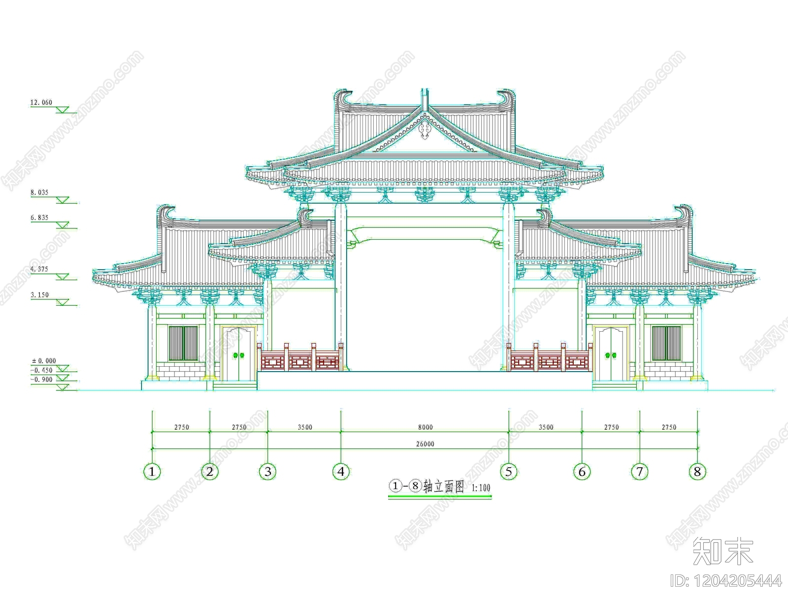 寺庙施工图下载【ID:1204205444】