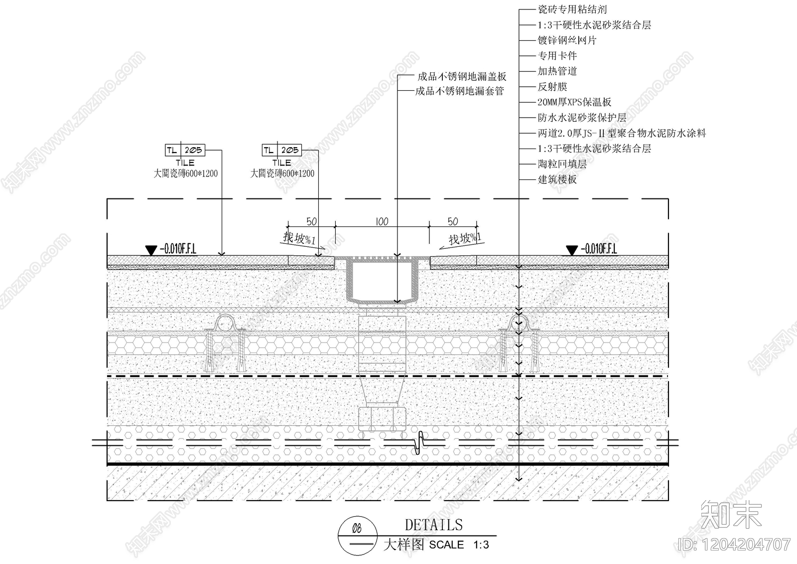 地面综合节点cad施工图下载【ID:1204204707】